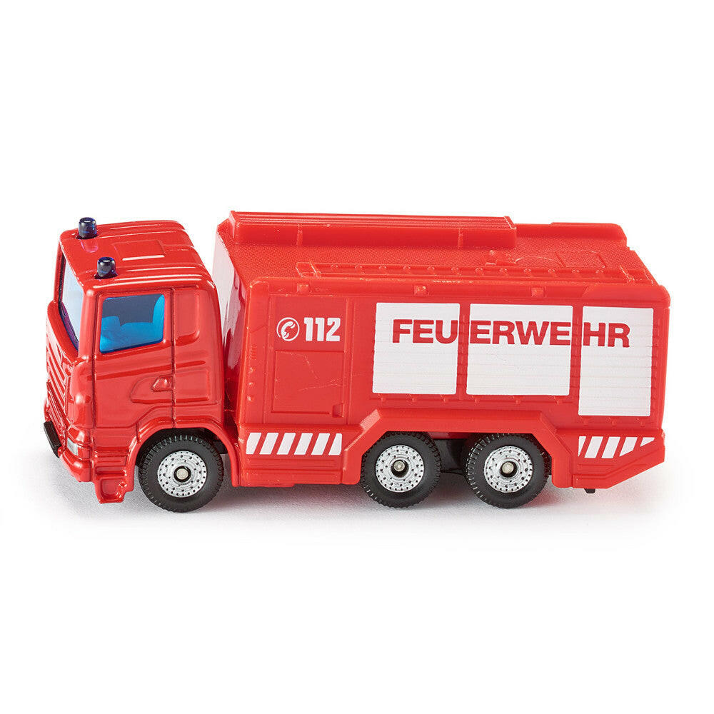 SIKU 1034 Feuerwehr Tanklöschfahrzeug, rot, Anhängerkupplung.