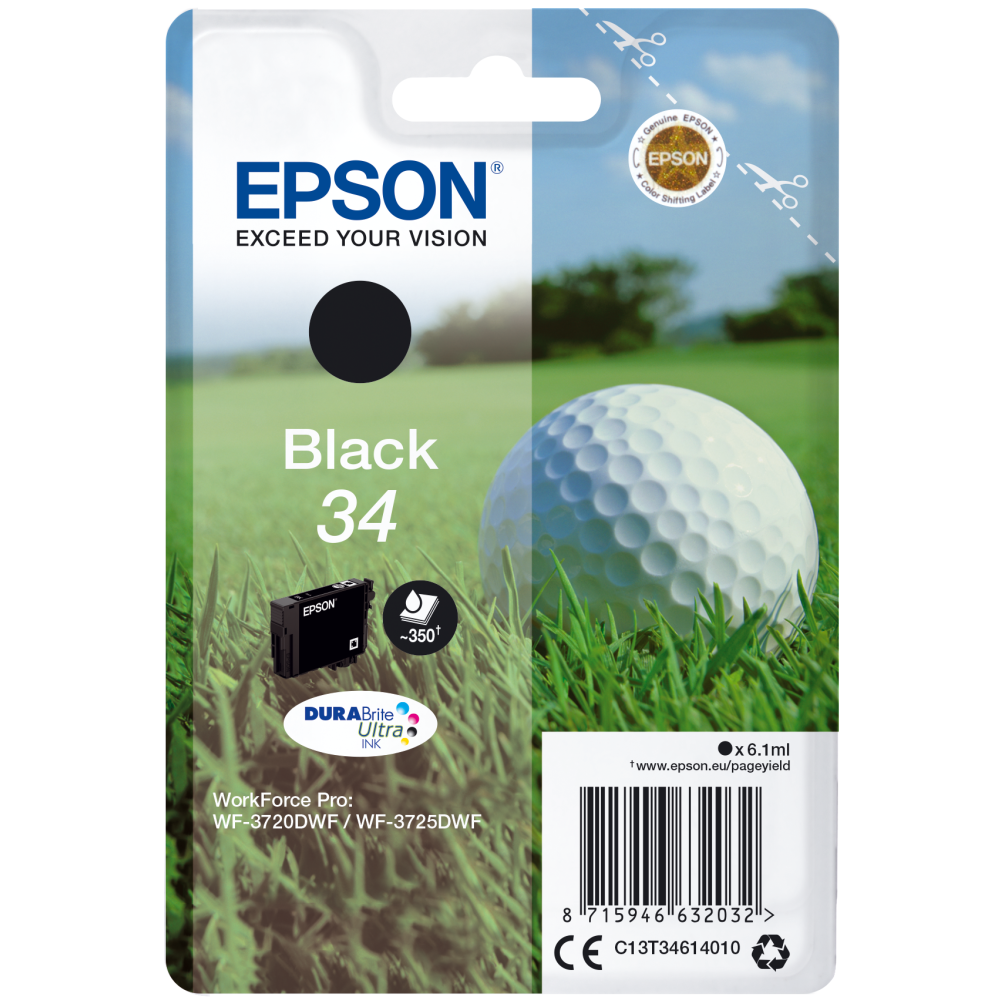 Epson C13T34614010 Original Tintenpatrone Schwarz 350 Seiten.