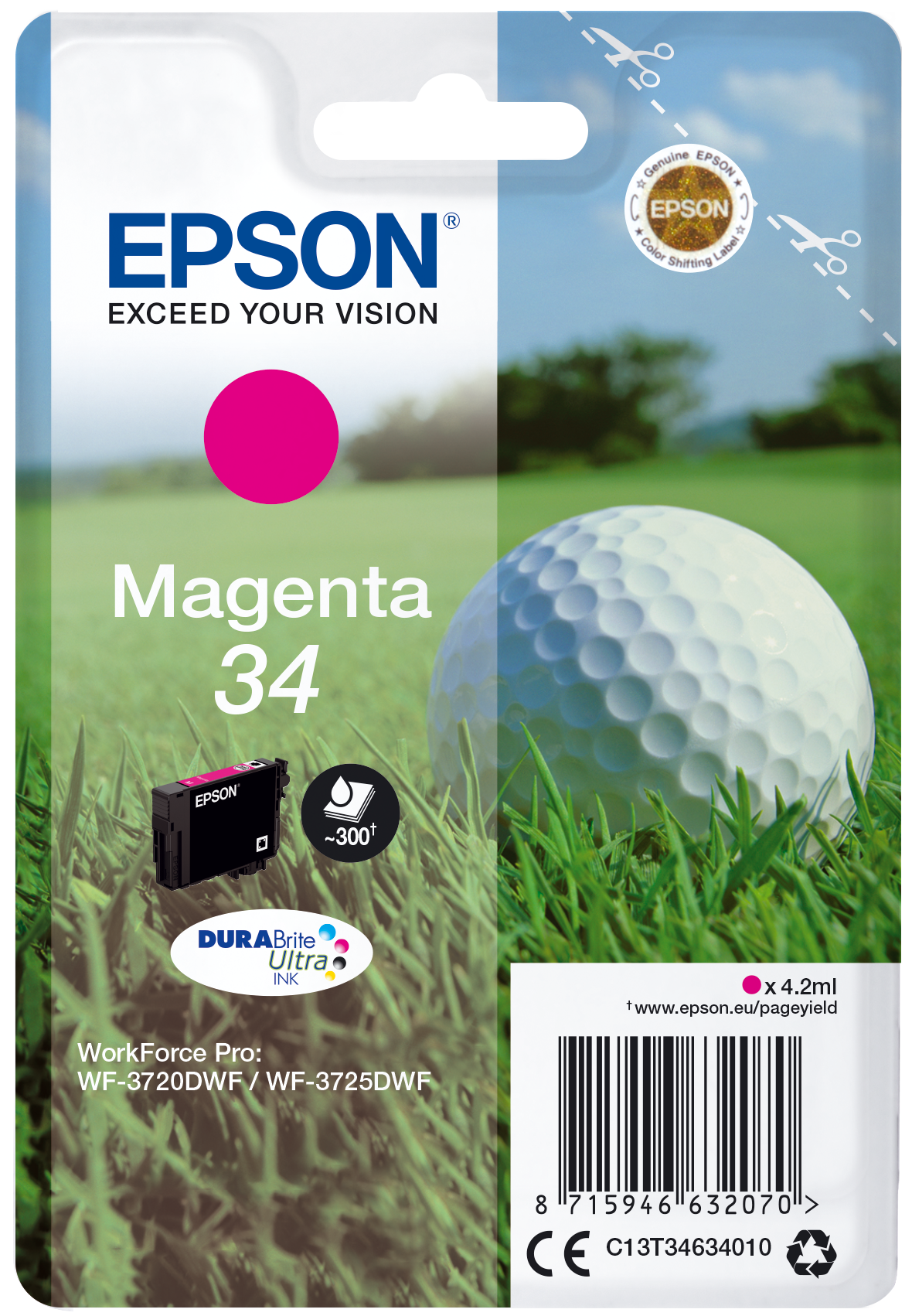 Epson C13T34634010 Original Golfball Tinte magenta 300.
