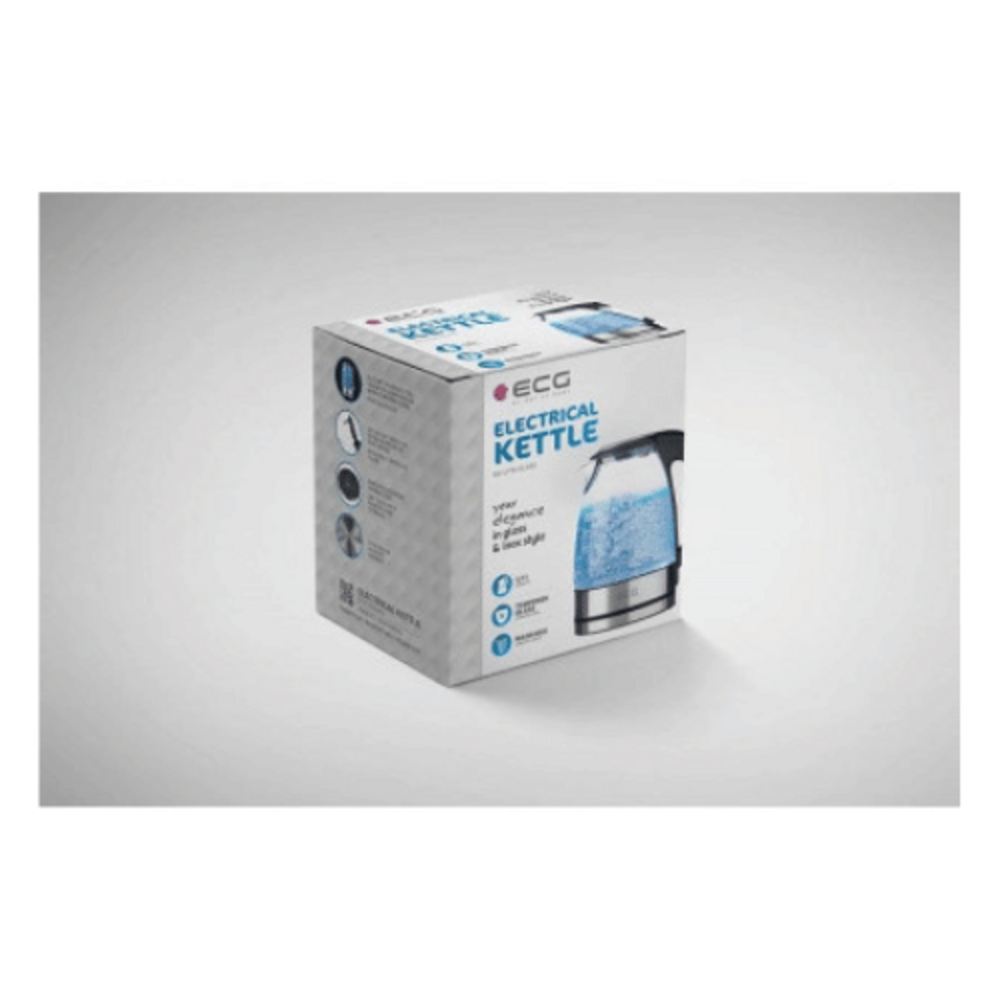 ECG RK 1776 Wasserkocher 1,7L 2200W Glas mit LED-Beleuchtung.