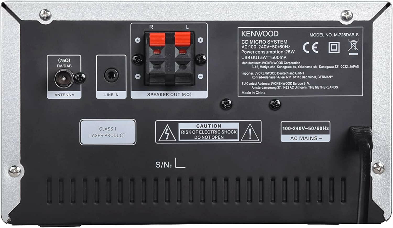 Kenwood M-725DAB-S Stereoanlage mit DAB+, Bluetooth 5.0.
