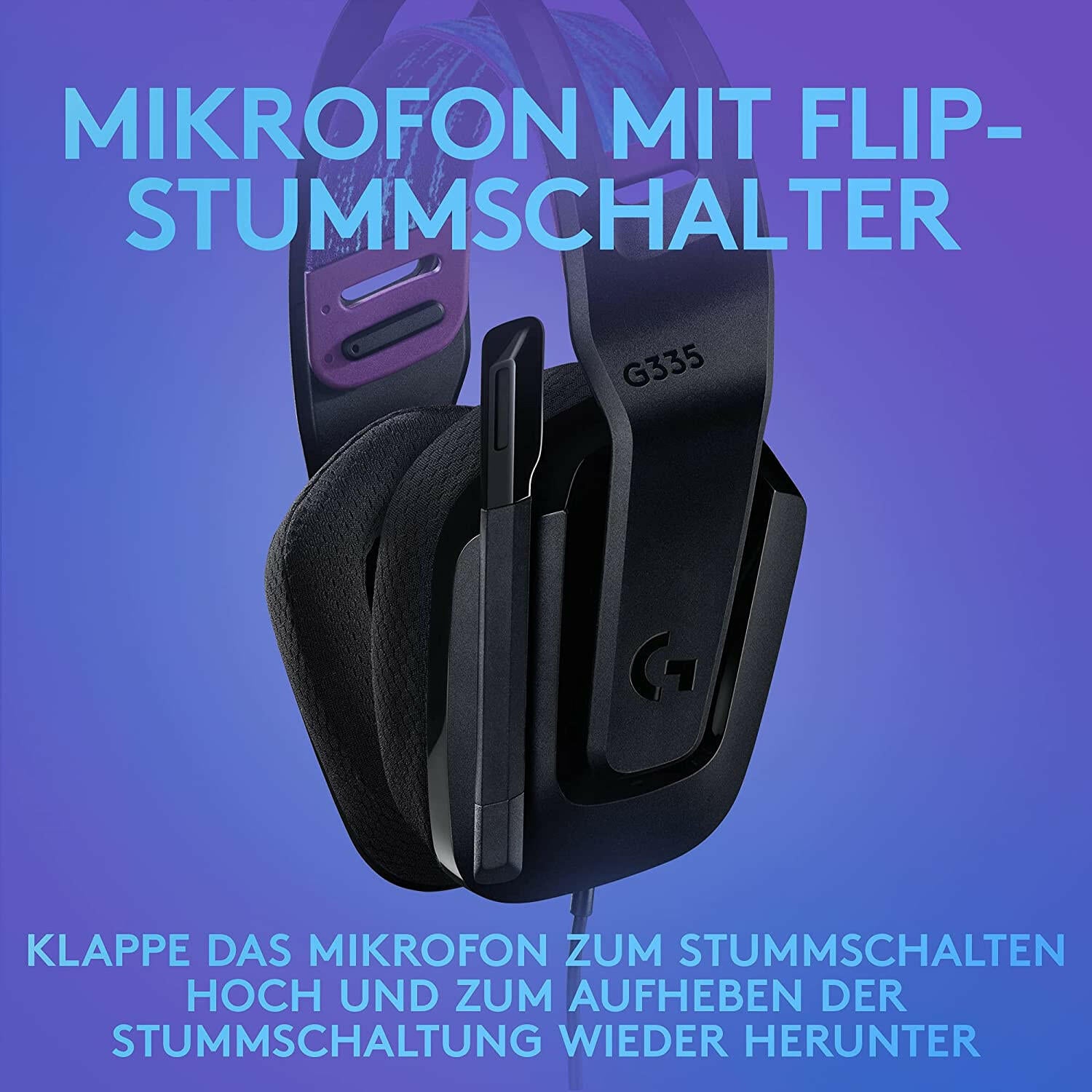 Logitech G335 Gaming-Headset schwarz, leicht & kabelgebunden.