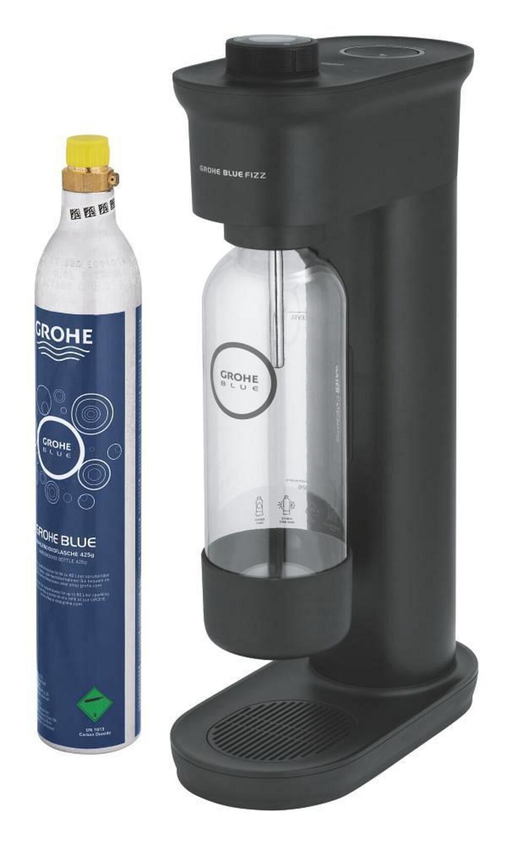 Grohe Blue Fizz Advanced Starter Set schwarz Trinkwassersprudler (1 x Trinkflasche, 1 x CO2) - TRONYQ