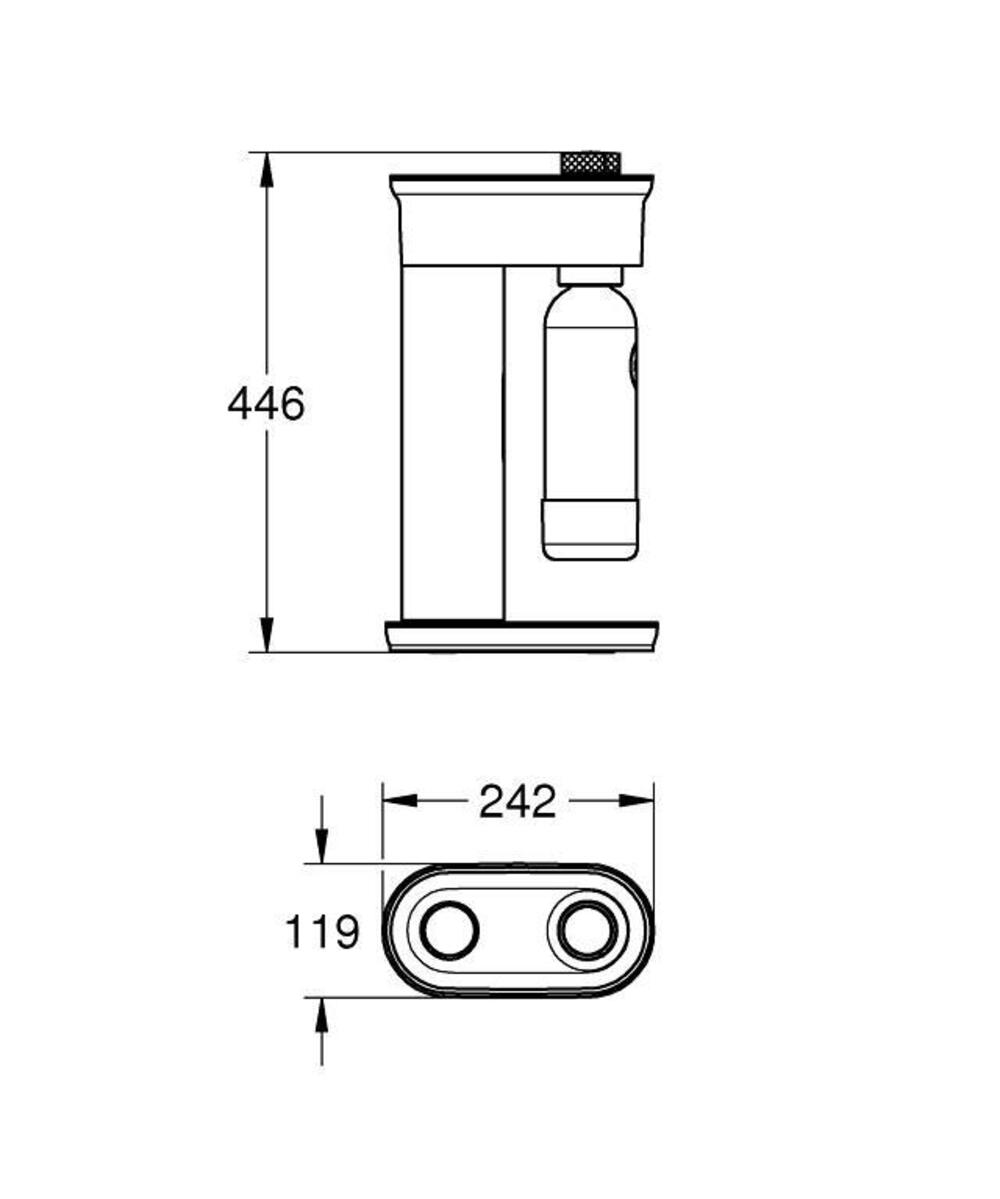 Grohe Blue Fizz Advanced Starter Set schwarz Trinkwassersprudler (1 x Trinkflasche, 1 x CO2) - TRONYQ
