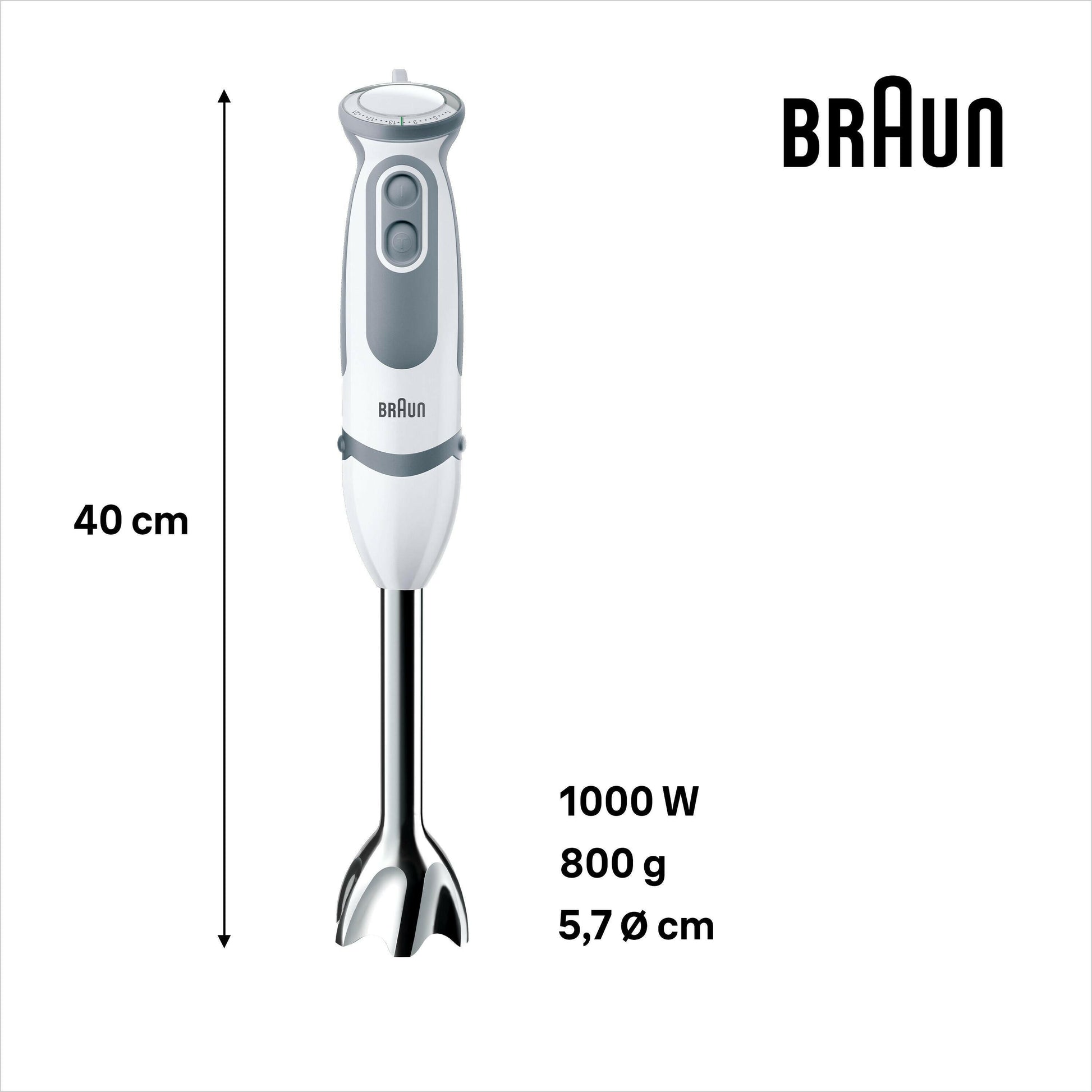 Braun MultiQuick 5 Vario MQ 5220WH Stabmixer.