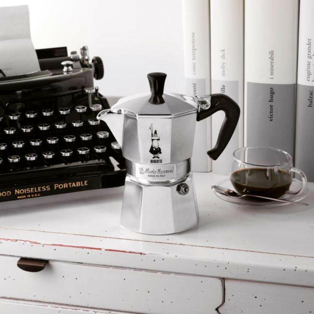 Bialetti Moka Express 4 Tassen Espressokocher Aluminium.