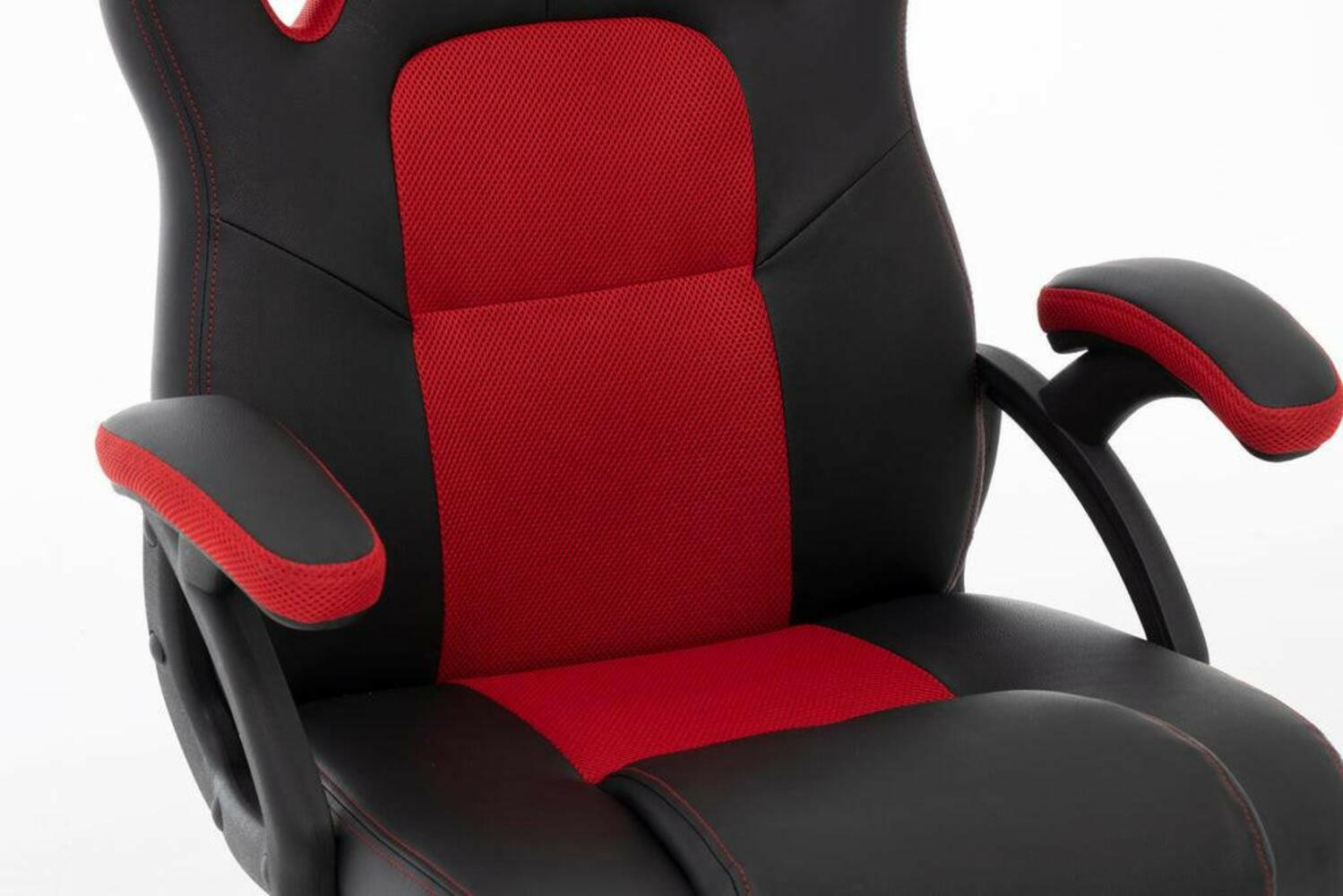 Raptor GS-40 Gaming-Stuhl, ergonomisch, Schwarz/Rot.