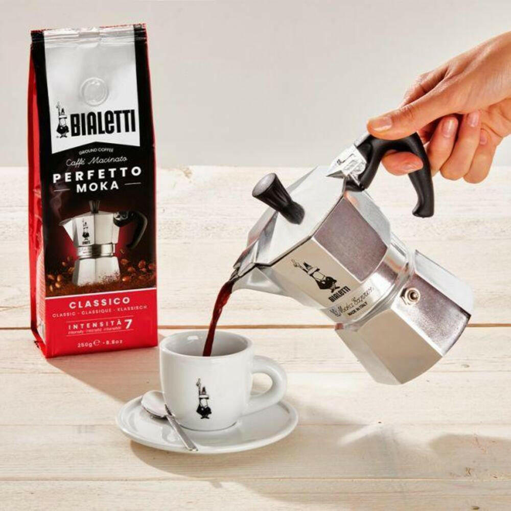 Bialetti Moka Express 4 Tassen Espressokocher Aluminium.