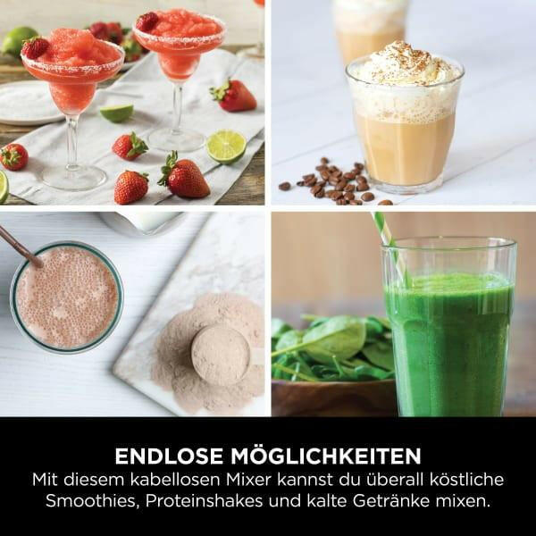 Ninja BC151EUBK Standmixer – Tragbar, Kabellos, 530ml.