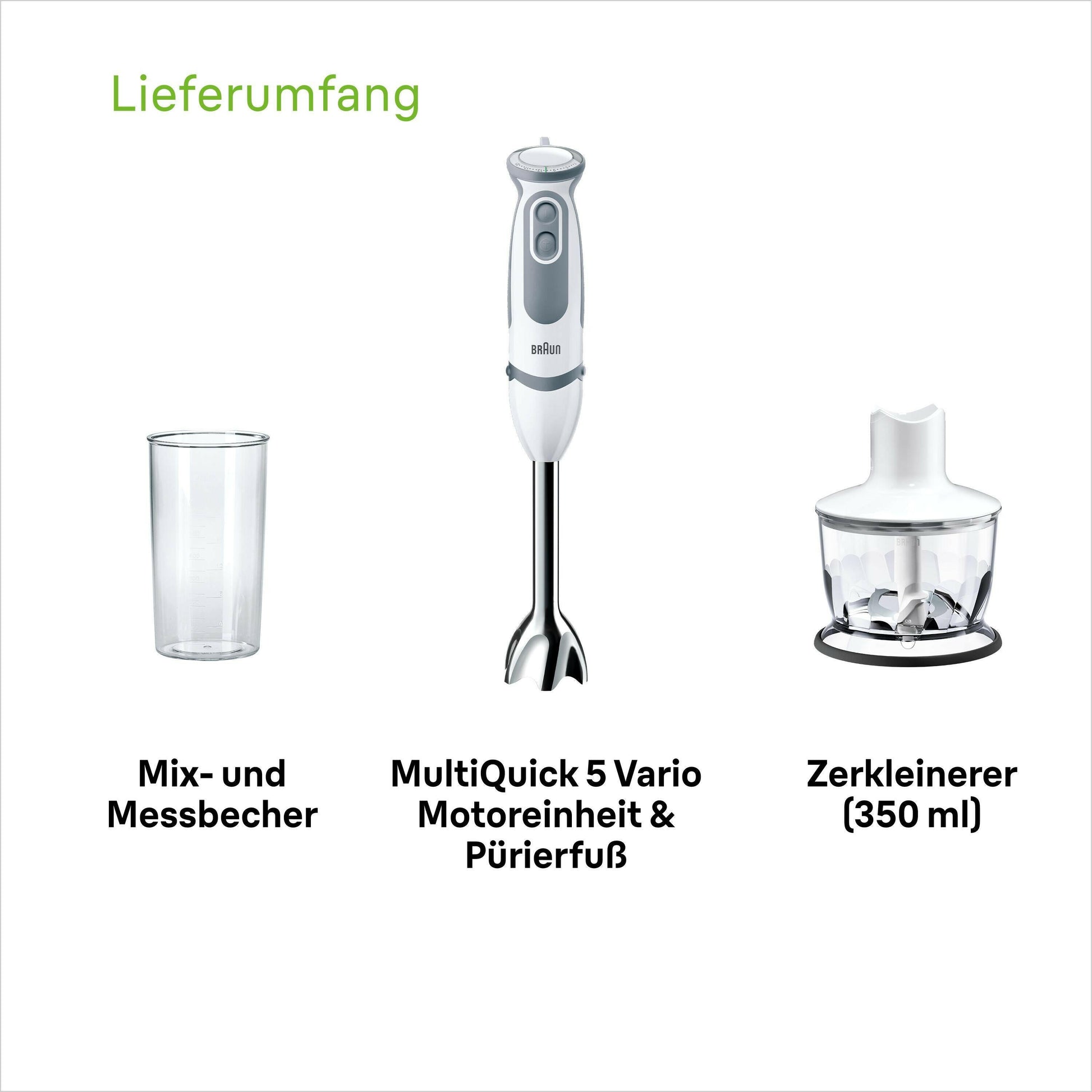 Braun MultiQuick 5 Vario MQ 5220WH Stabmixer.