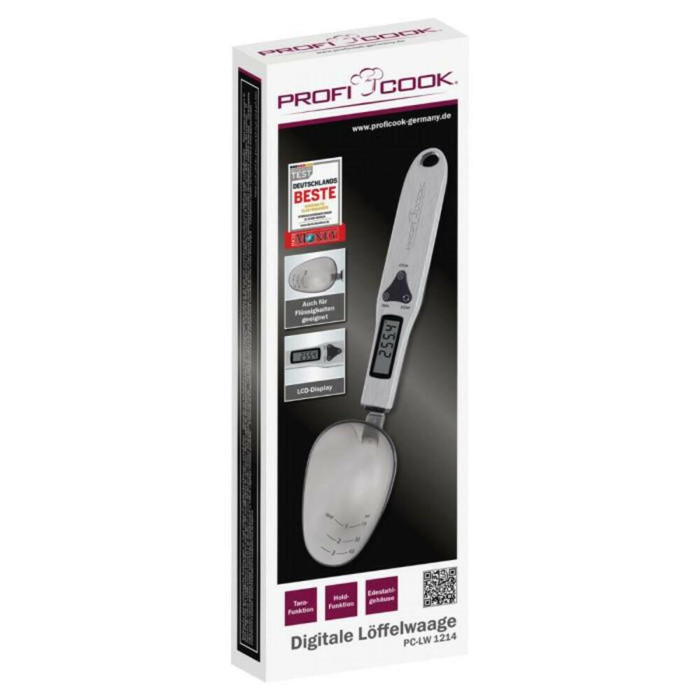 ProfiCook® PC-LW 1214 Digitale Löffelwaage, 300 g, Edelstahl.