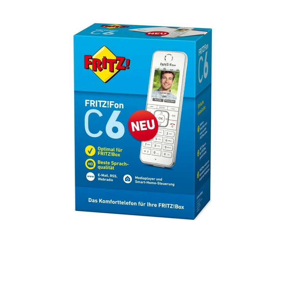 FRITZ!Fon C6 Weiß DECT-Komforttelefon mit HD-Telefonie