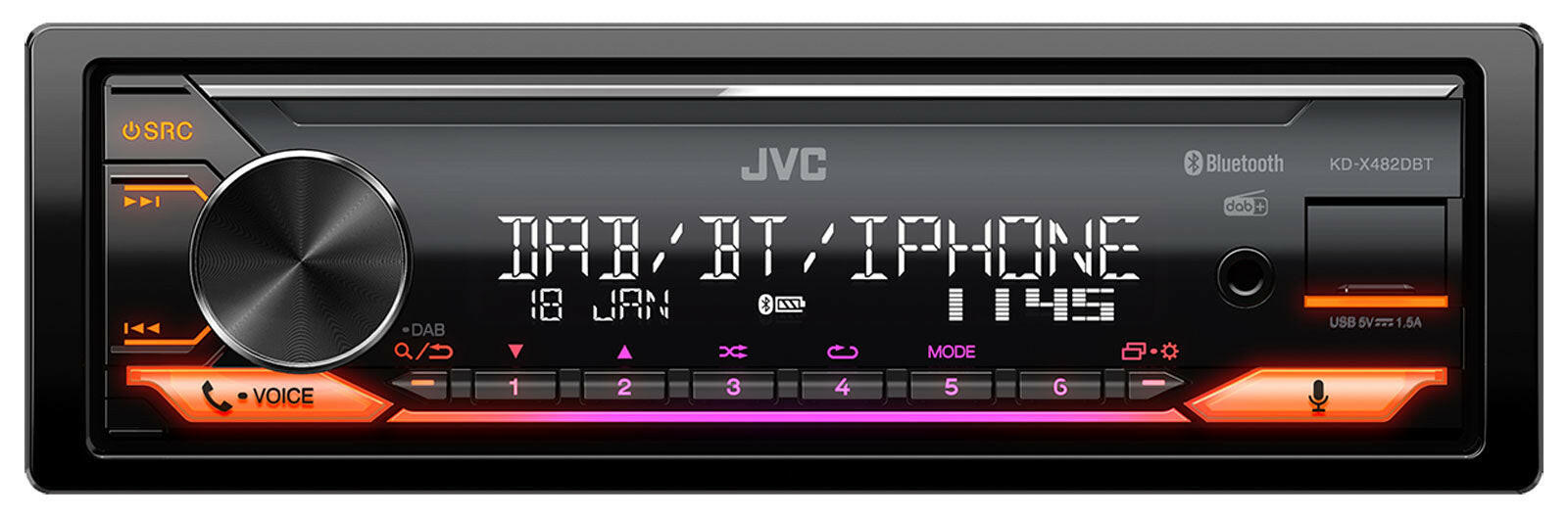 JVC KD-X482DBT DAB+ Bluetooth USB-Autoradio, 4x50W, Alexa