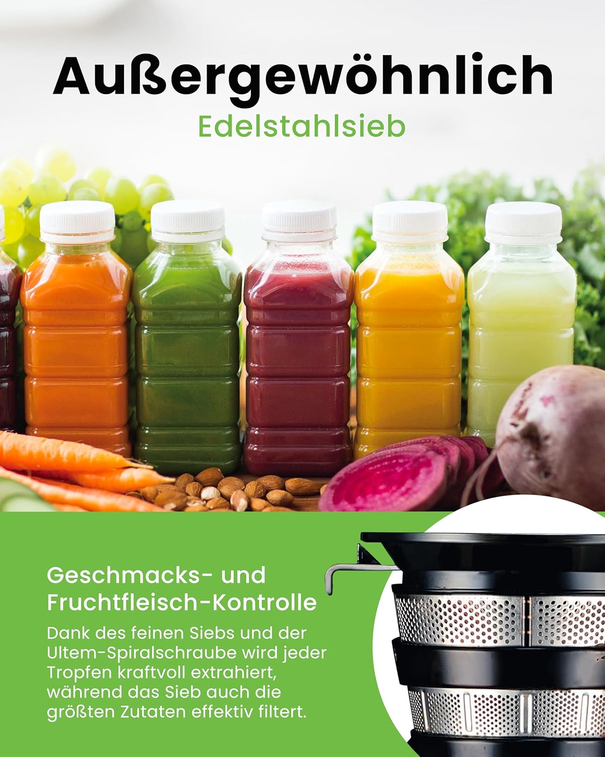 Hurom Entsafter H320N Slow Juicer für Gemüse und Obst elektrische Kaltpresse B-Ware