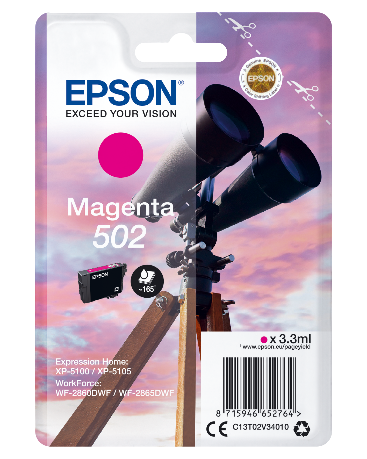 Epson C13T02V34010 Original Tintenpatrone Magenta 3,3 ml.