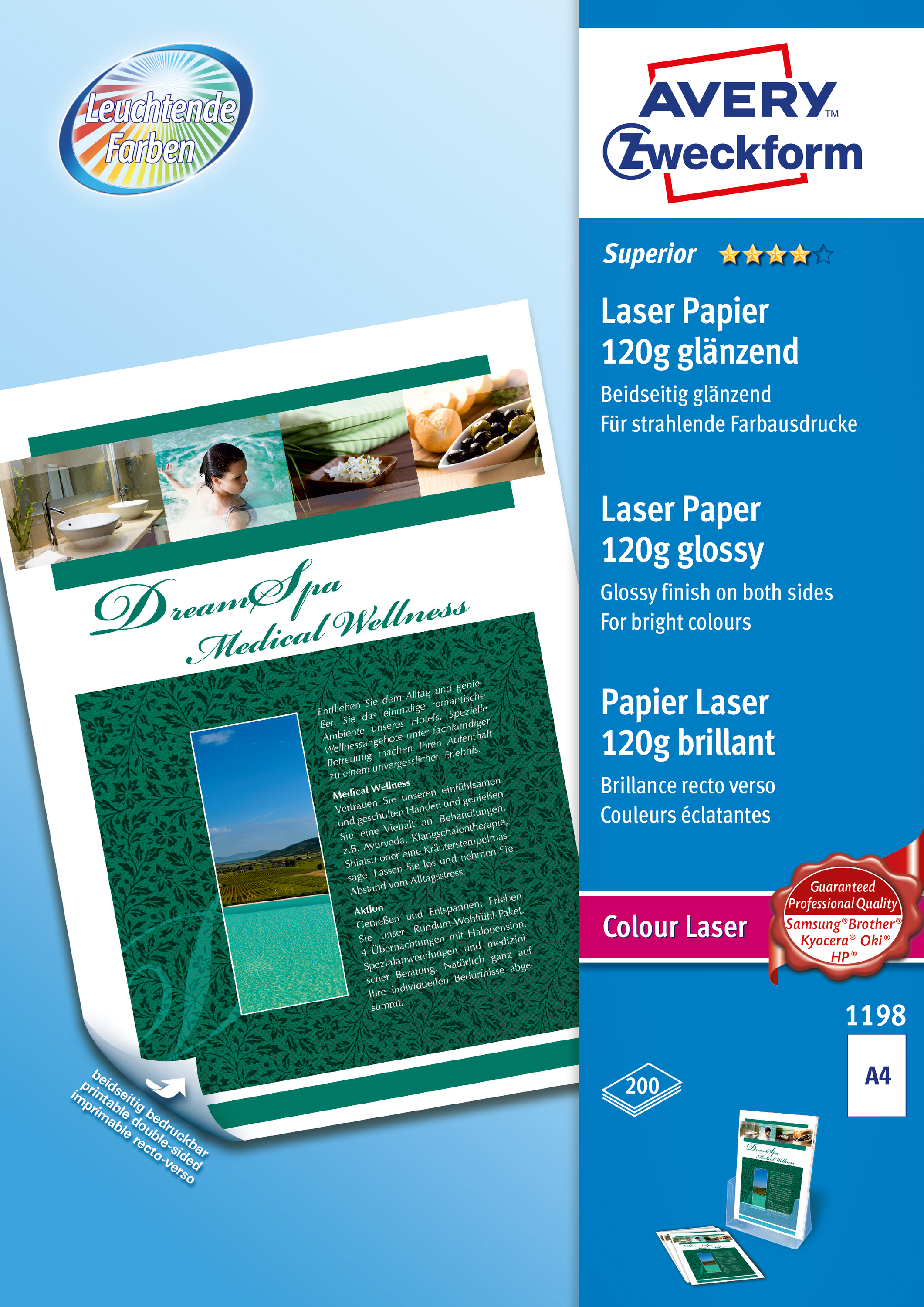 AVERY 1198 Superior Colour DIN A4 Laserpapier, 120.