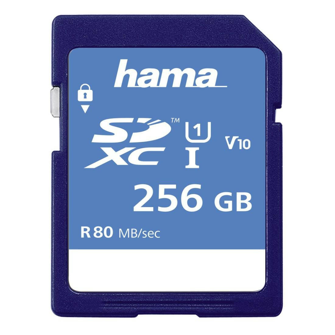 Hama SDXC 256GB Speicherkarte Class 10 UHS-I 90MB/s.