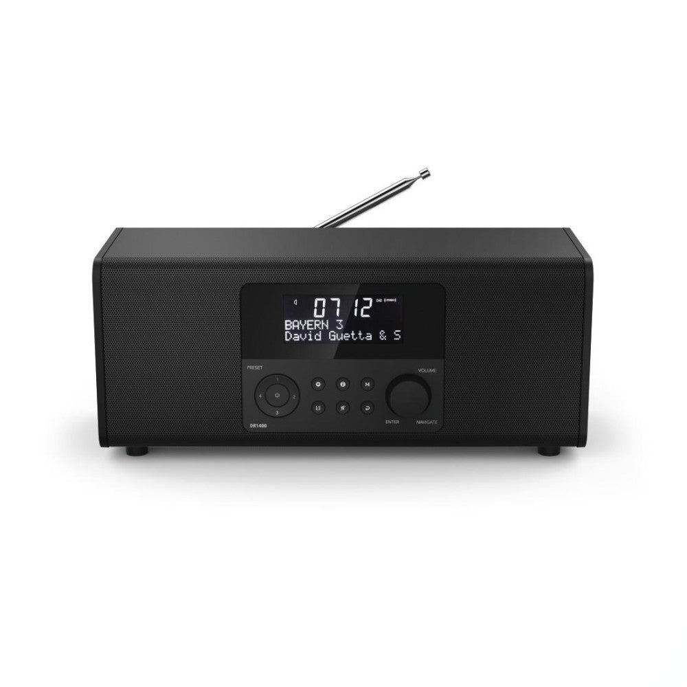 Hama Digitalradio DR1400 DAB DAB+ FM Radio-Wecker Stereo beleuchtetes Display kompaktes schwarz