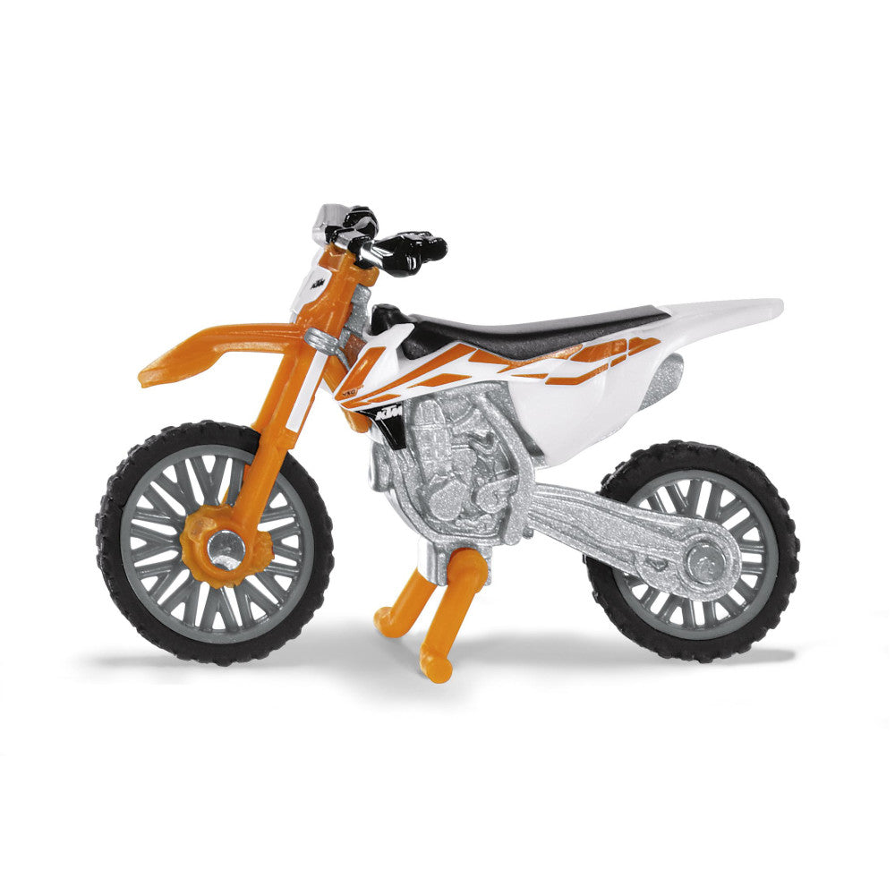 siku Super KTM SX-F 450 Motorrad Modellauto Metall Kunststoff Orange Weiß Ständer 1391