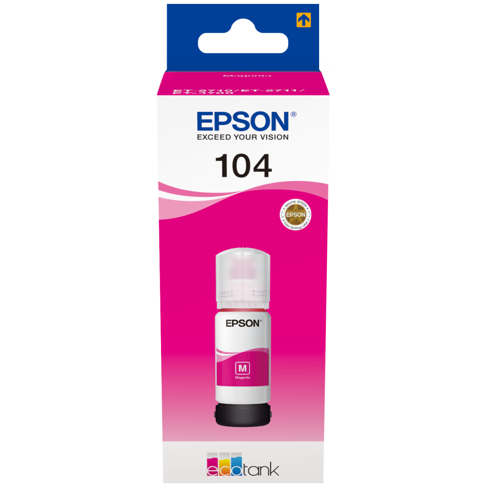 Epson Original Tintenflasche C13T00P340 magenta für ET-2710 ET-2711 ET-2720 ET-2726 ET-4700 ET-2712 ET-2721, 65ml, 104