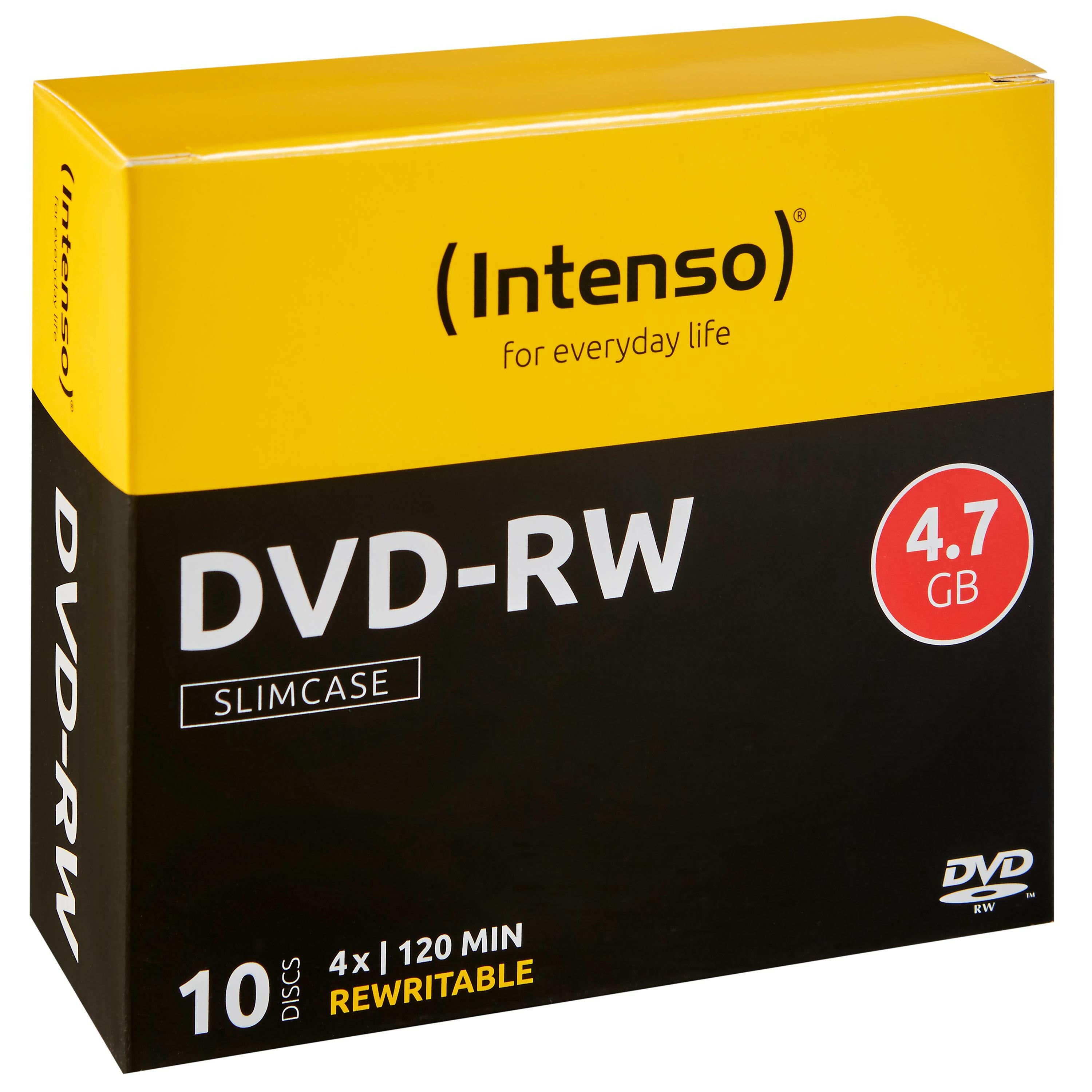 Intenso DVD-RW 4,7GB 4x Rewritable 10er Slimcase.