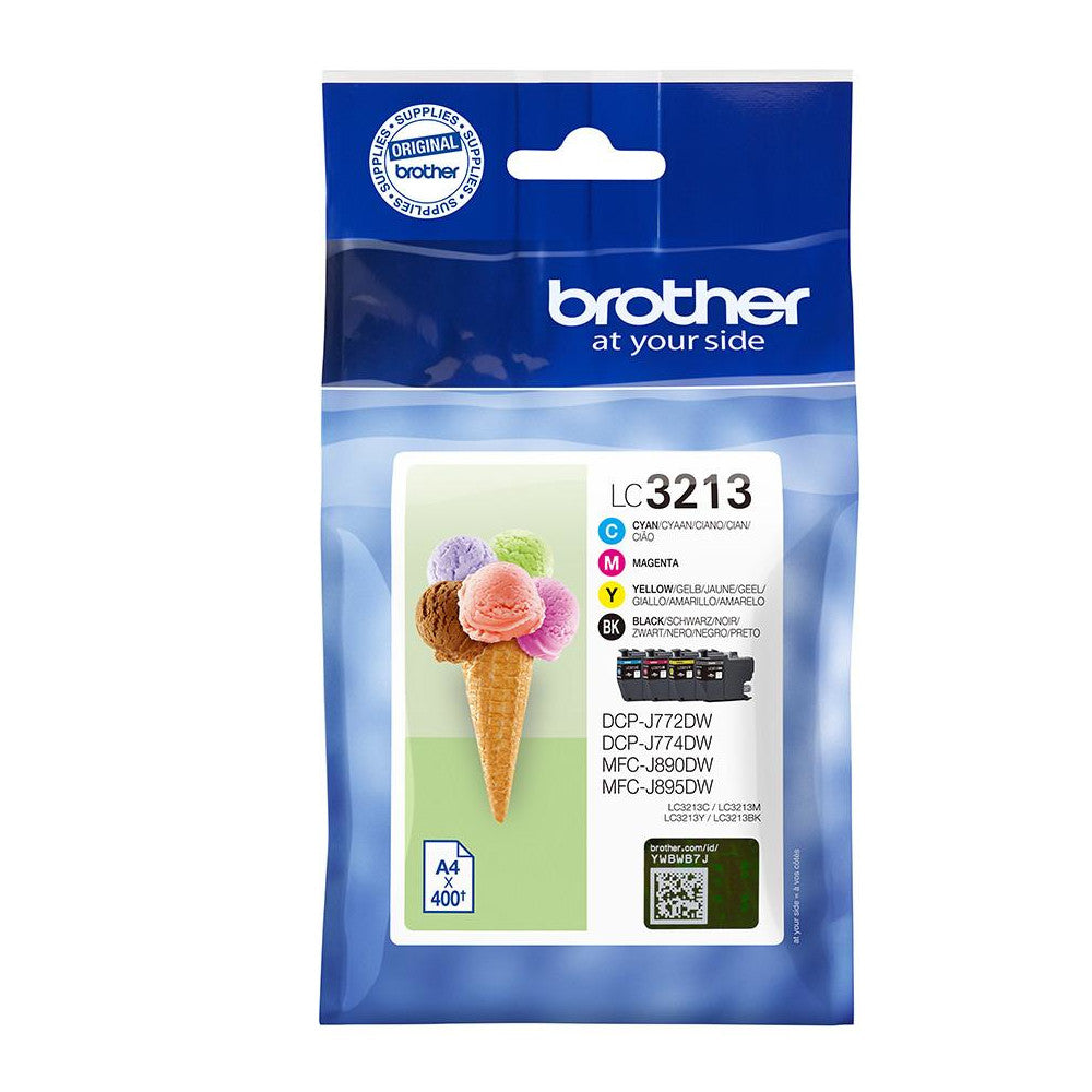 Brother Original Druckerpatrone LC3213 MultiPack für DCP-J772/4DW, MFC-J890DW in schwarz, cyan, magenta, gelb