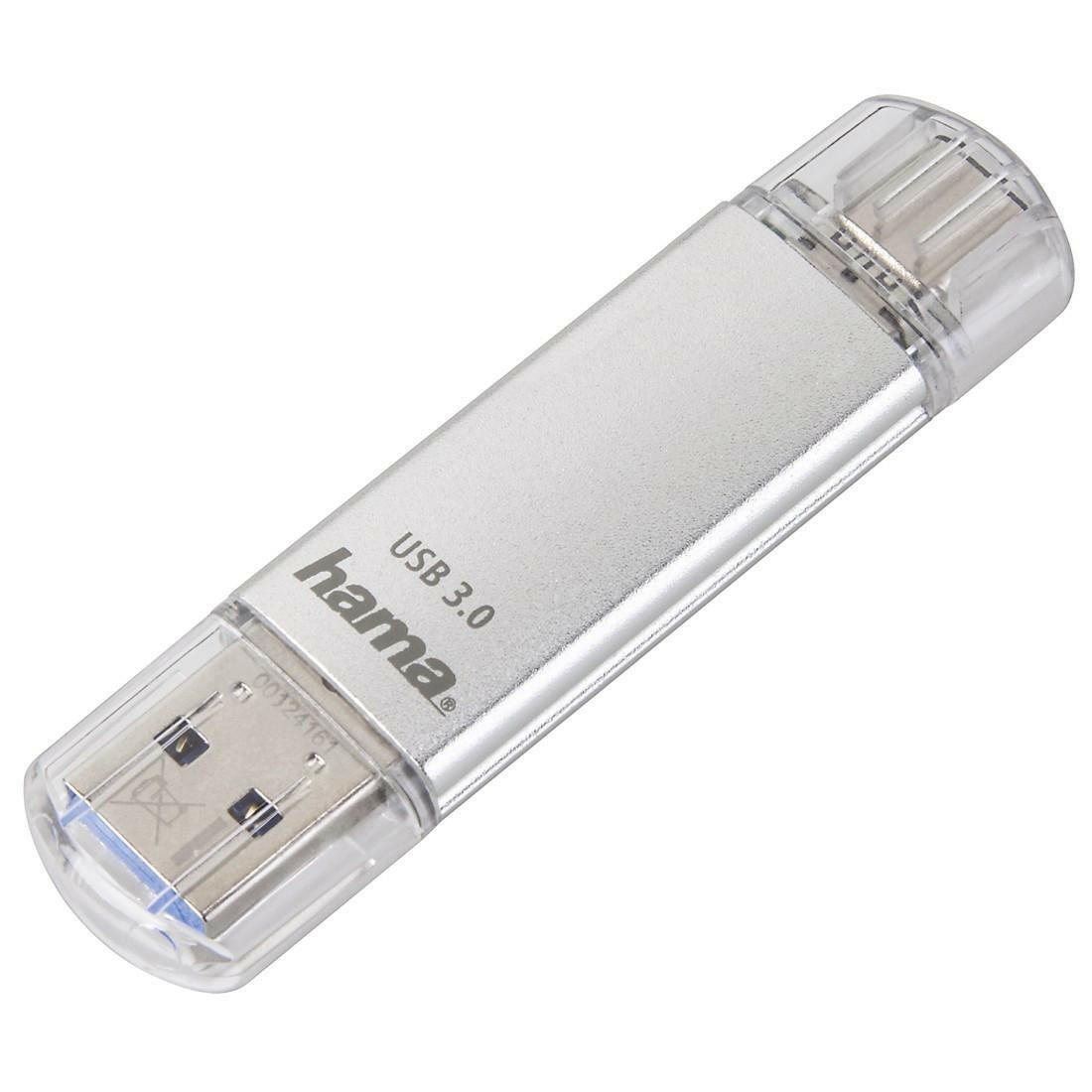 Hama C-Laeta 128GB USB-Stick USB 3.0/3.1 Type-C Silber.