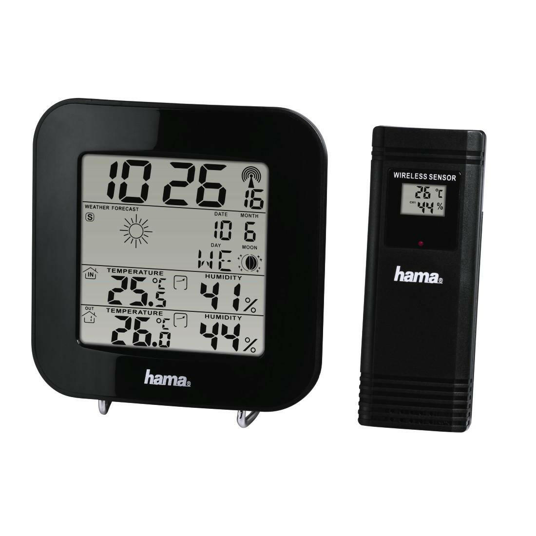 Hama Wetterstation EWS-200 Funk mit Außensensor schwarz.