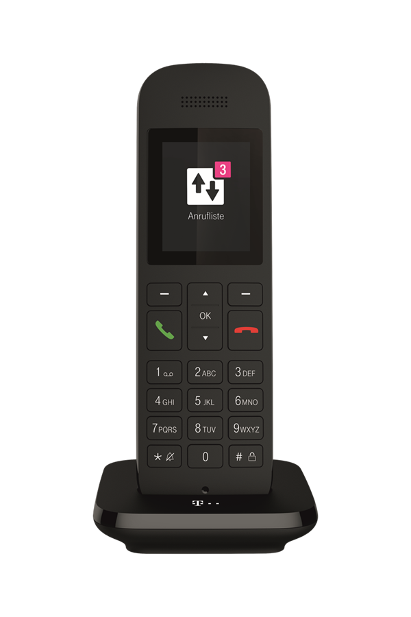 Telekom Speedphone 12 schnurlos mit Ladeschale, Schwarz