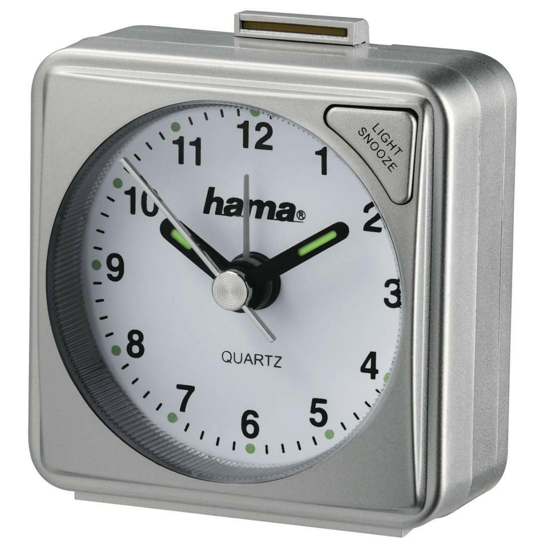 Hama A50 Reisewecker Silber inkl. Batterie - Analog mit.