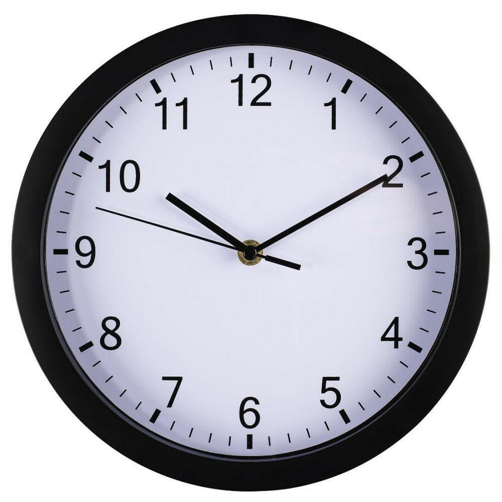 Hama Moderne große Wanduhr schwarz 25 cm Ø leise Quarzuhr