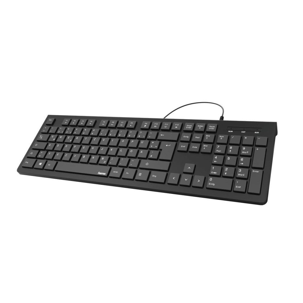 Hama Basic-Tastatur KC-200 Schwarz mit LogiLink Mauspad 220 x 250 x 3 mm