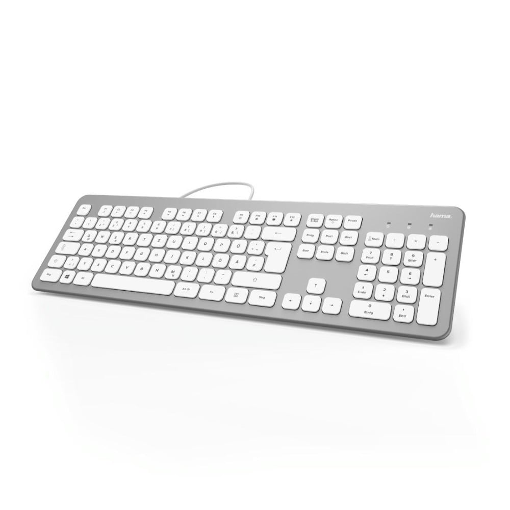 Hama KC-700 Tastatur USB QWERTZ Silber Office Slim