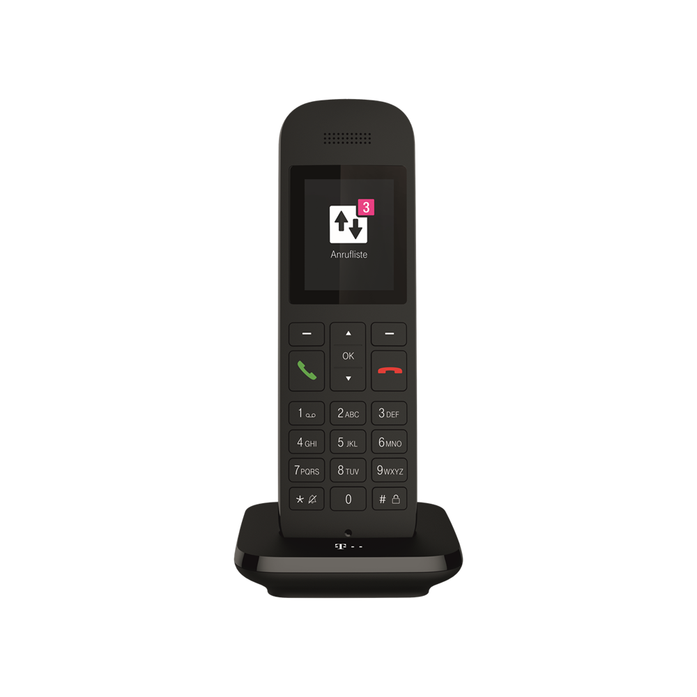 Telekom Sinus 12 Schwarz Schnurloses DECT-Telefon mit 5 cm Farbdisplay