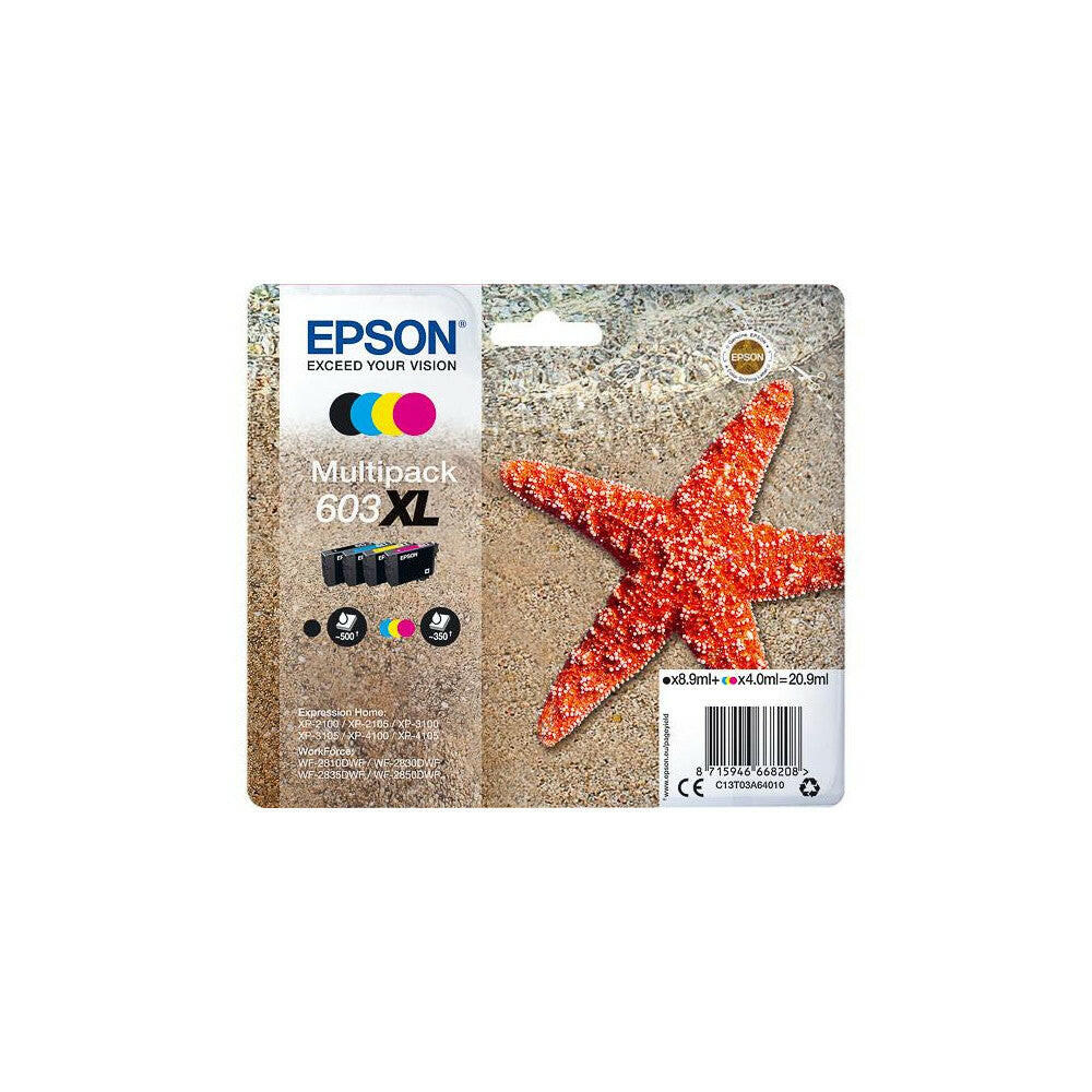Epson 603XL Seestern CYMK MultiPack XL Tinte für Drucker.