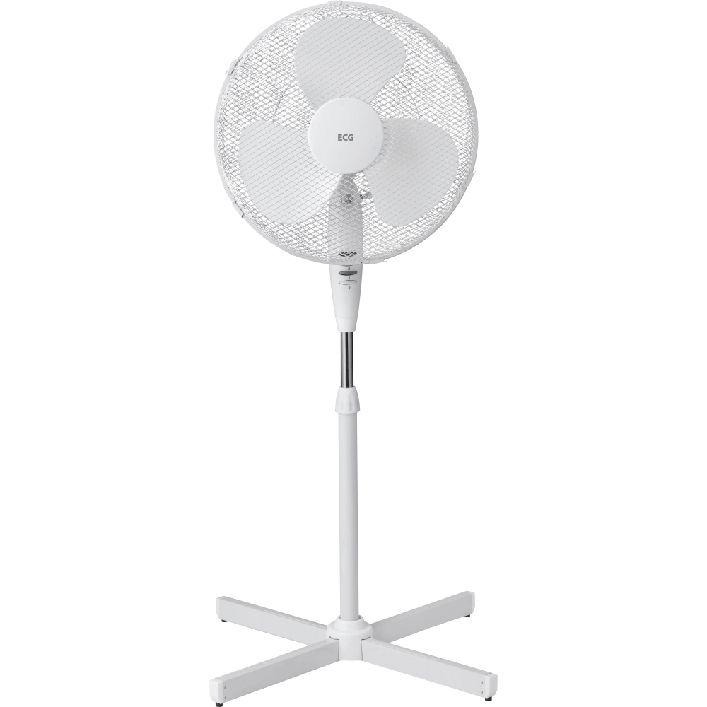 ECG Standventilator FS 40a weiß (50 W, 40 cm Durchmesser, 3 Geschwindigkeitsstufen, neigbar, schwenkbar, höhenverstellbar)