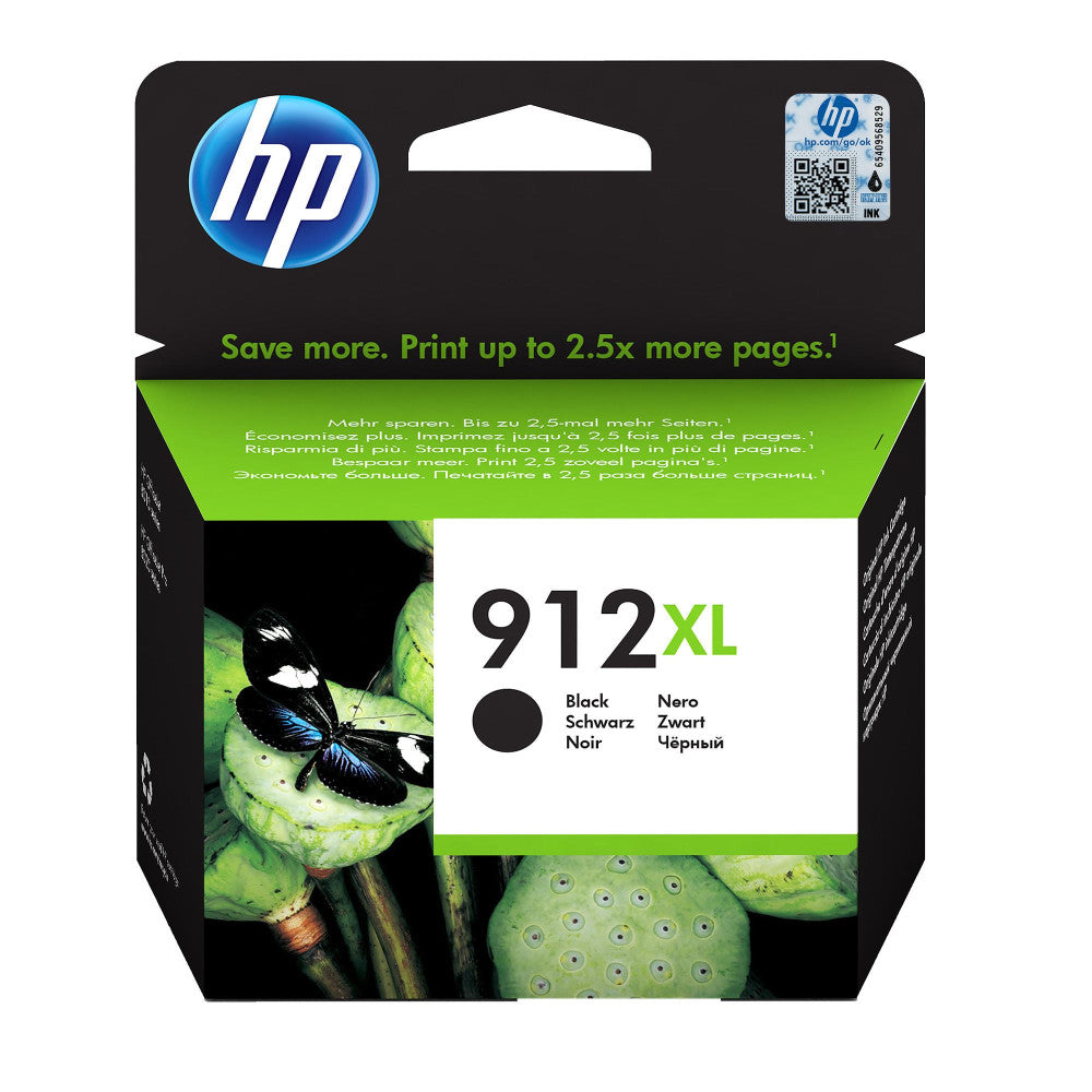 HP 912XL Original Druckerpatrone Schwarz mit hoher Reichweite für OfficeJet 801x Pro 802x