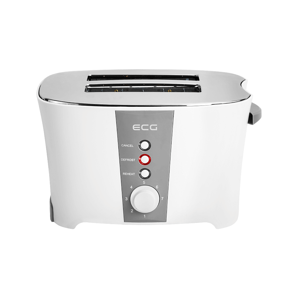 ECG ST 818 Toaster 800 Watt, 7 Bräunungsstufen, Weiß/Grau.