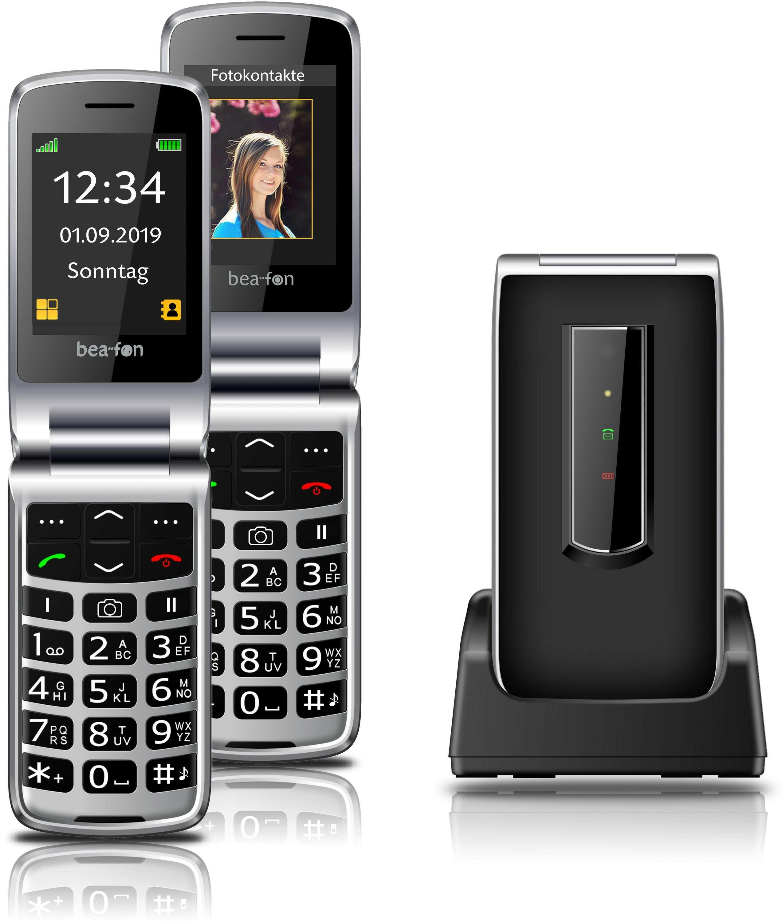 Beafon SL 495 Klapphandy für Senioren mit SOS Notruftaste.