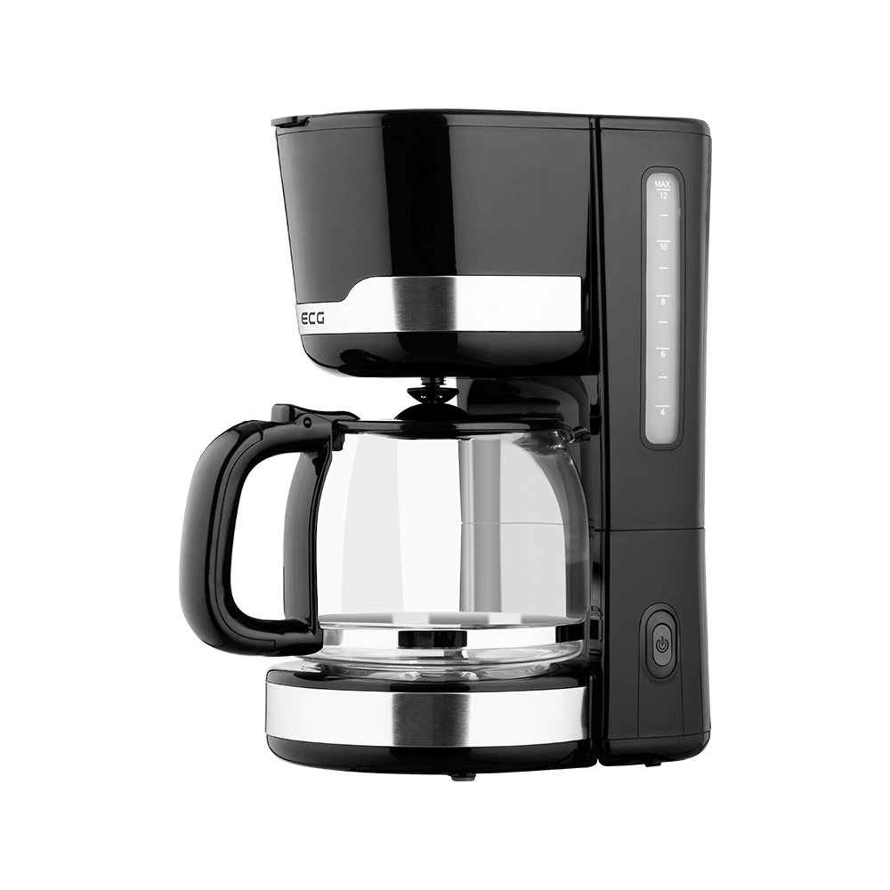 ECG Filterkaffeemaschine Tee 12 Tassen 1,5 Liter LED-Anzeige Anti-Tropf-Funktion BlackKP2115