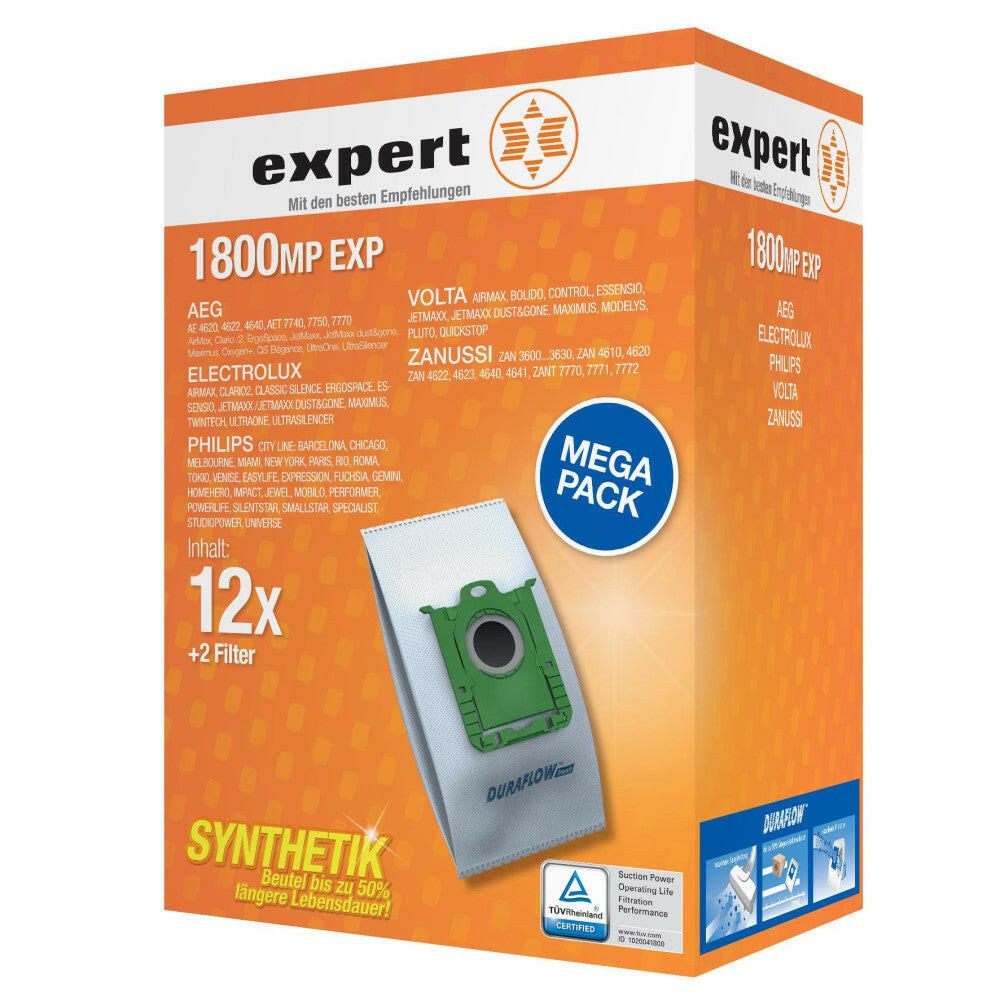 expert 1800 MP EXP Staubsaugerbeutel, 12+2, Duraflow.