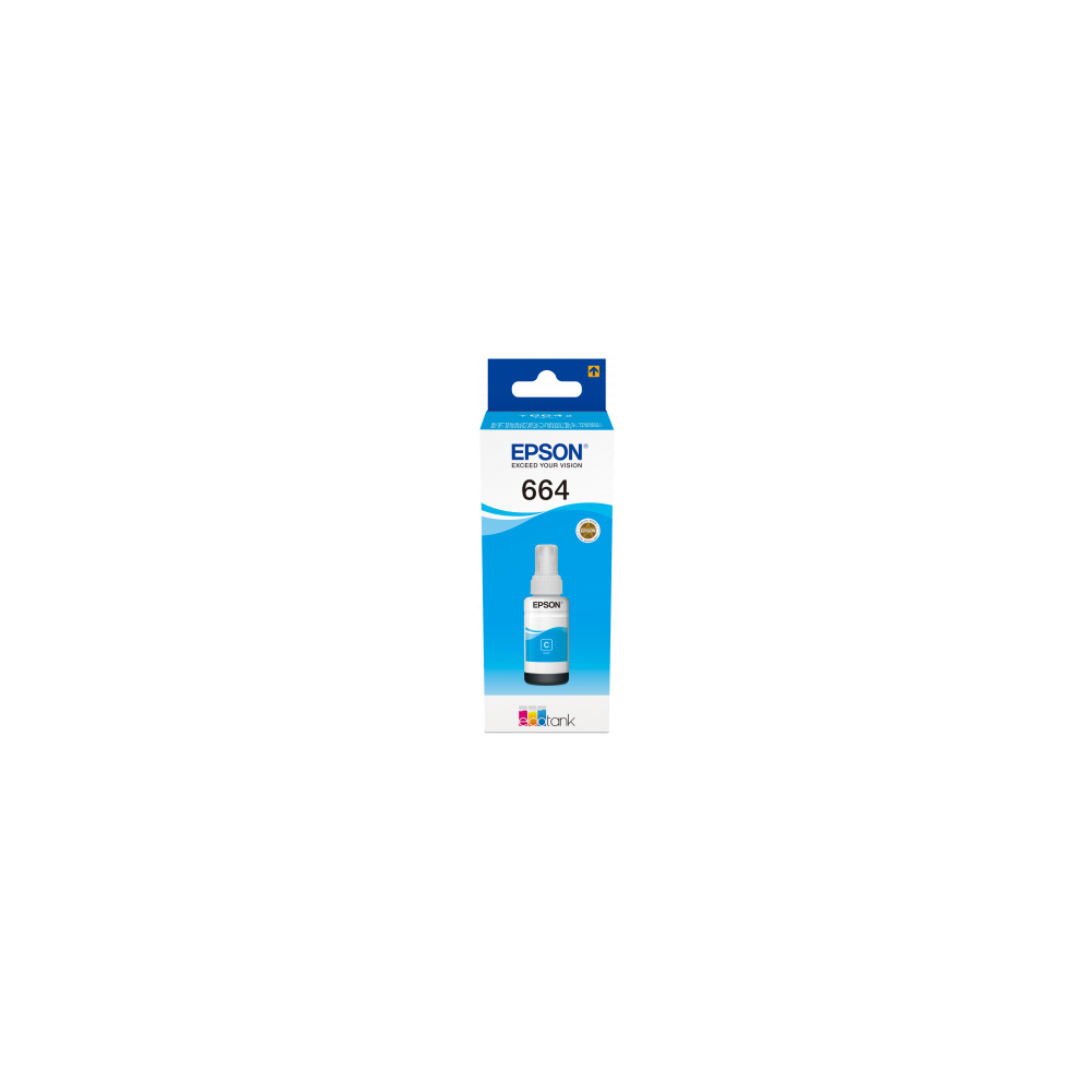 Epson Original Tintenflasche C13T6642 Ecotank cyan 70ml - Hohe Druckqualität, einfache Handhabung, effizientes Drucken