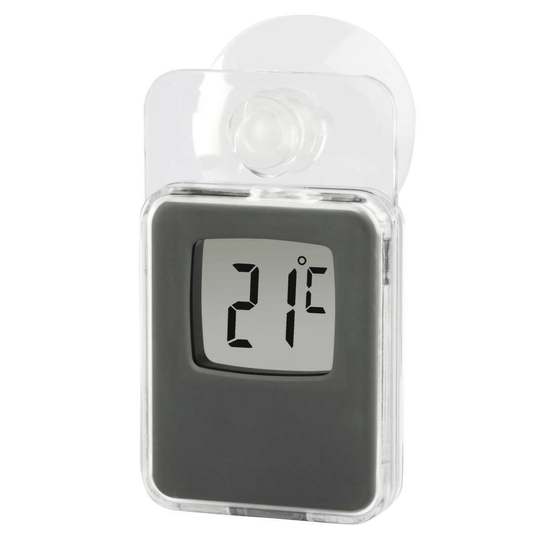 Hama Digitales Fensterthermometer für Innen & Außen, Grau.