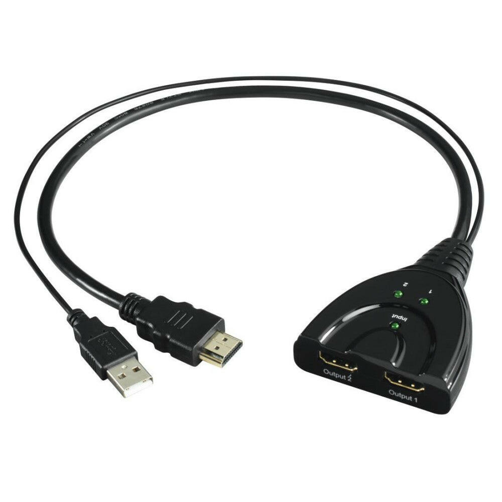 Hama HDMI Verteiler 2-fach, 4K, USB-Stromversorgung.