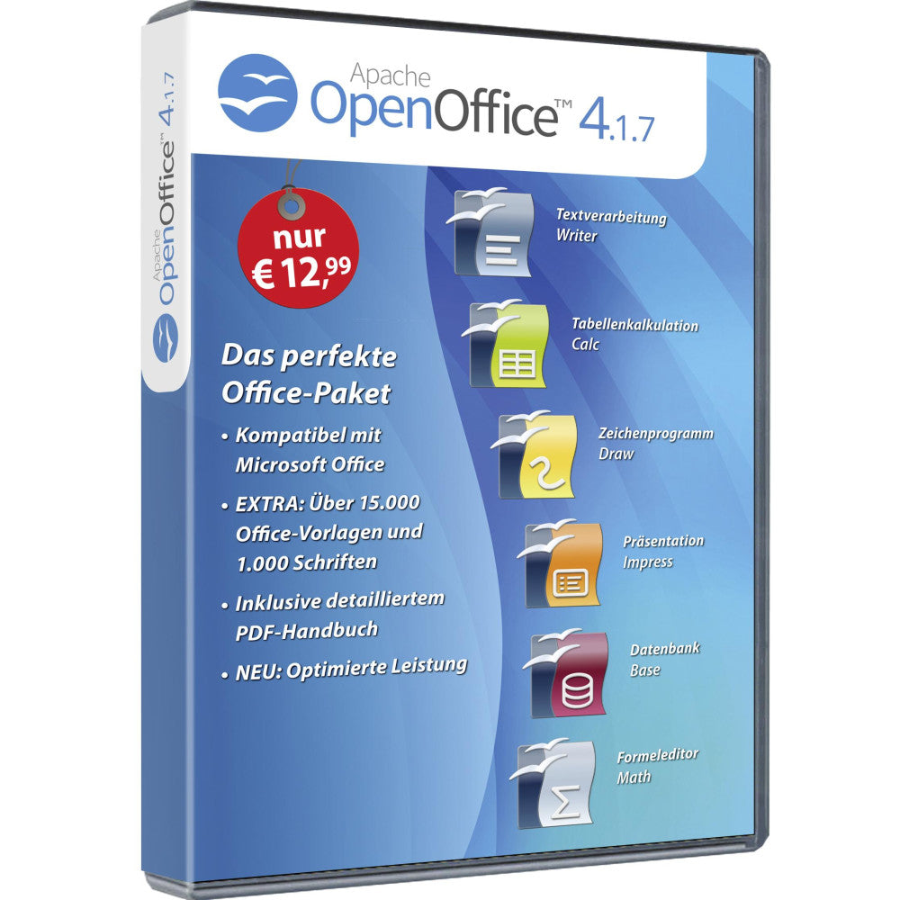 OpenOffice 4.1.7 Anwendersoftware für optimale Produktivität, kompatibel mit Microsoft Office und SharePoint