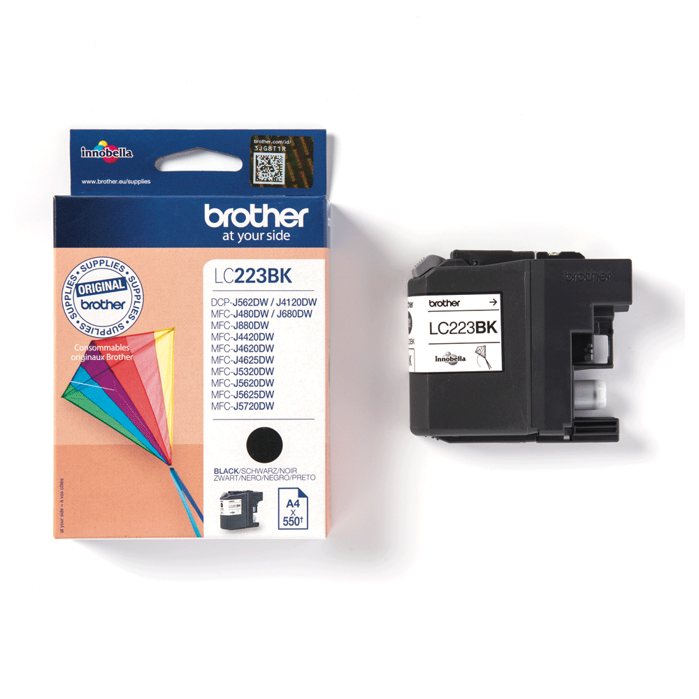 Brother LC223BK Original Tintenpatrone schwarz - 550 Seiten.