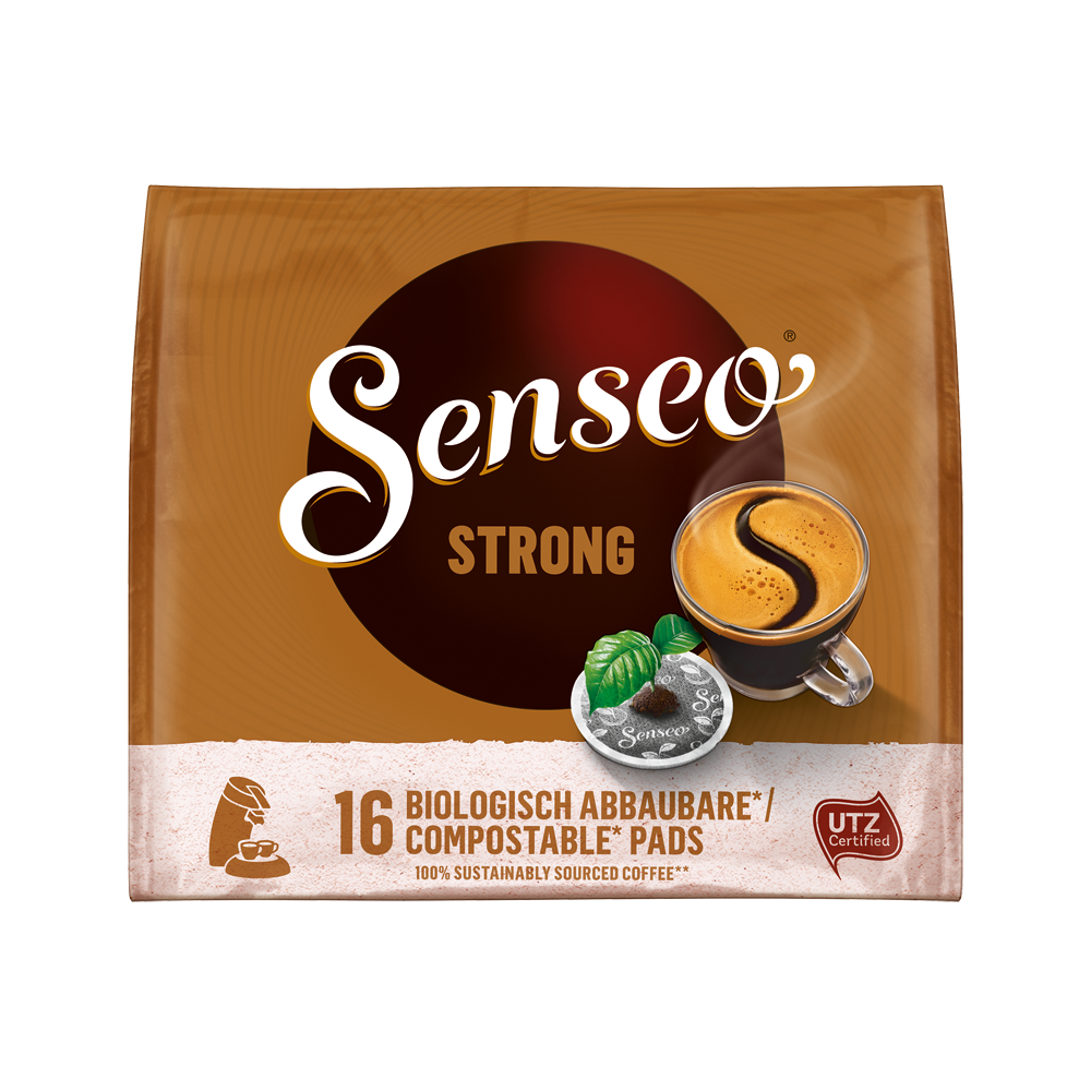 Senseo Strong UTZ-SG 16 Kaffeepads - Dunkel geröstet, vollmundig & stark - 100% UTZ-zertifiziert