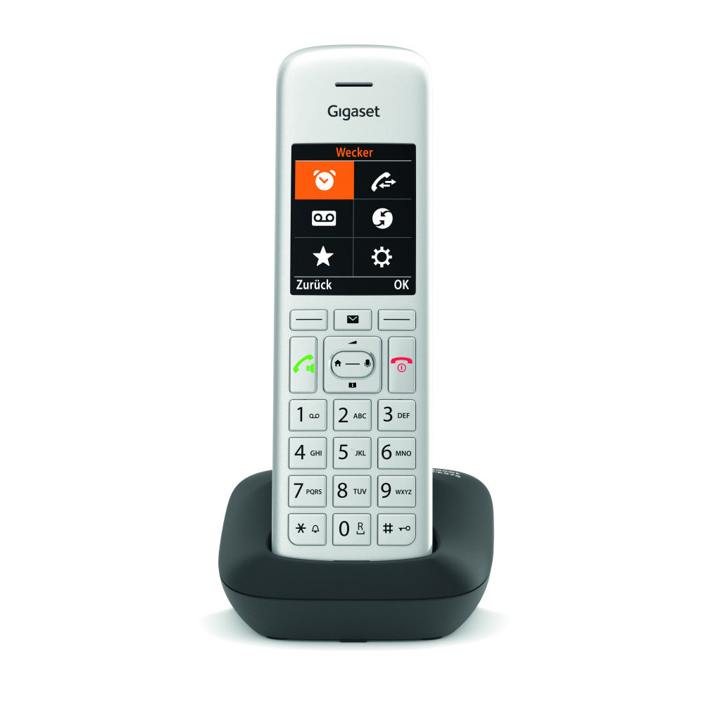 Gigaset CE575 DECT Schnurlostelefon Silber großes TFT-Farbdisplay 2,2" Adressbuch Freisprechen