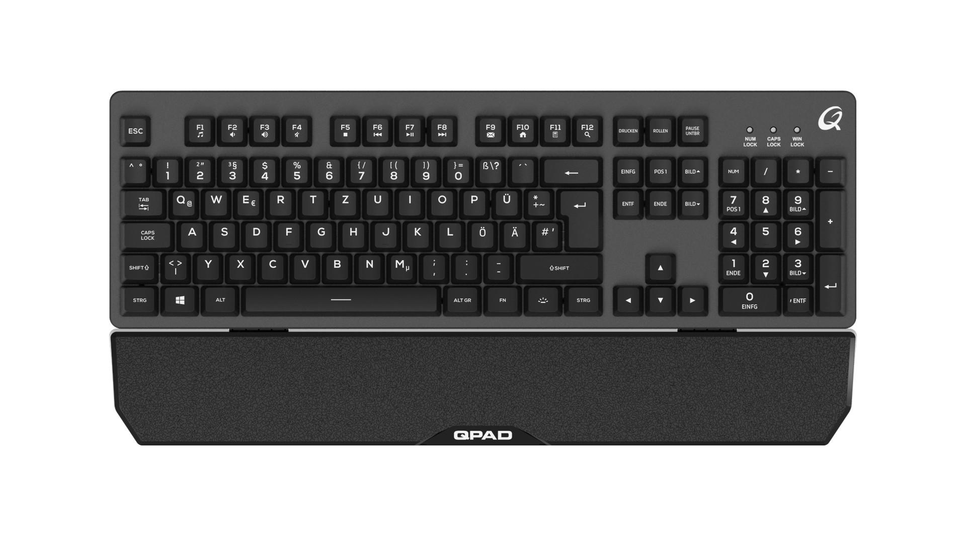QPAD Pro MK40 Gaming-Tastatur Halbmechanisch LED Metall