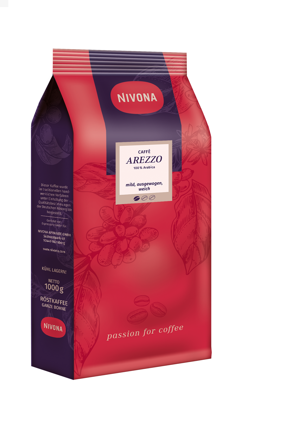 NIVONA CAFFÉ AREZZO 1000 G Kaffee 1000g - Hochland Arabica.